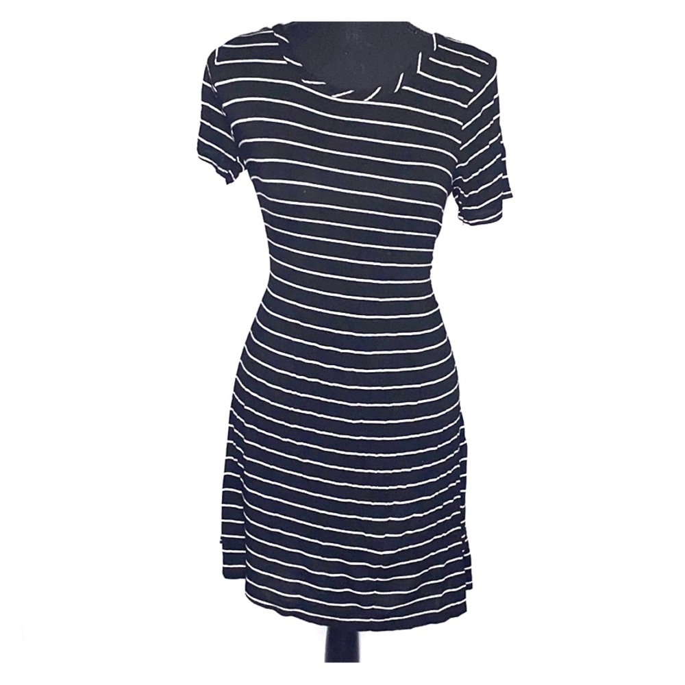 Black striped dress